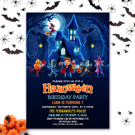 Invitación Niños disfrazados de Halloween Fiesta de cumpleaño