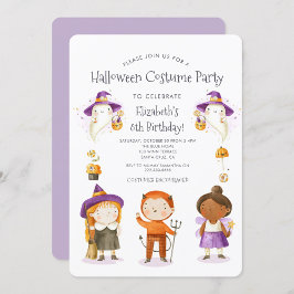 Invitación Niños disfrazados de Halloween Fiesta de cumpleaño