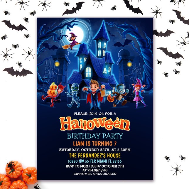 Invitación Niños disfrazados de Halloween Fiesta de cumpleaño (Subido por el creador)