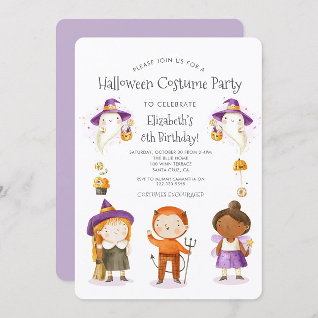 Invitación Niños disfrazados de Halloween Fiesta de cumpleaño (Subido por el creador)