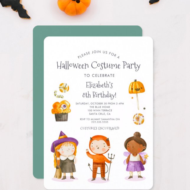 Invitación Niños disfrazados de Halloween Fiesta de cumpleaño (Subido por el creador)