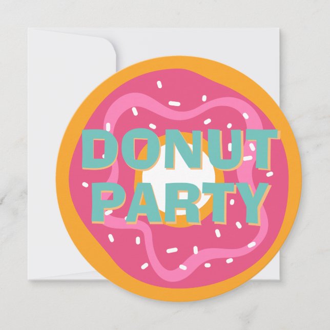 Invitación Niños Donut Fiesta Chica Cumpleaños (Anverso)