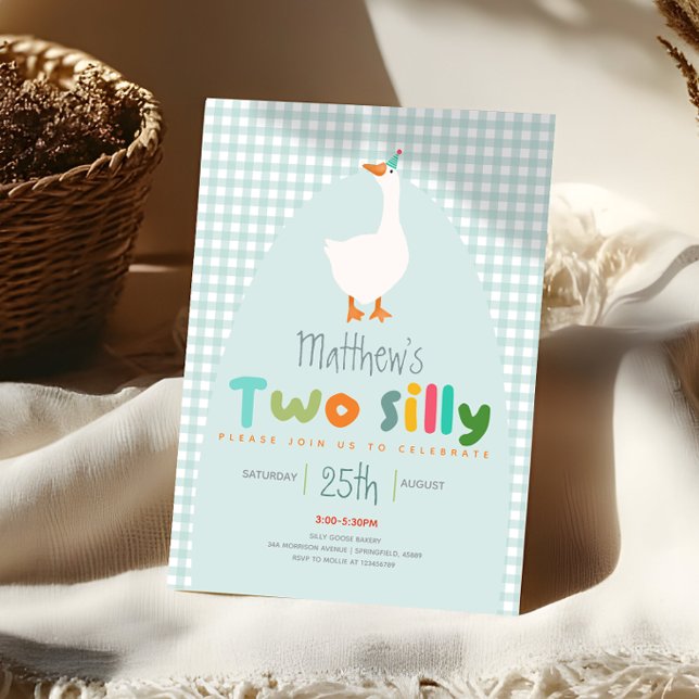 Invitación Niños Dos Granjas Silly Ganso Primer Cumpleaños (Subido por el creador)