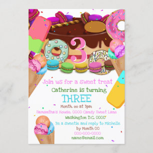 Invitación Niños dulces helados CUALQUIER EDAD fiesta de cump