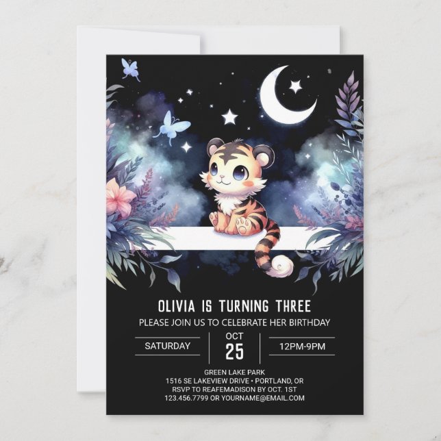 Invitación Niños Dulces Tigres Cumpleaños (Anverso)