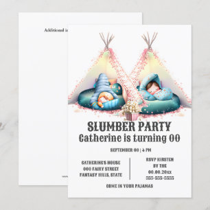 Invitación Niños durmiendo tepe glamando sueño sueño sueño su