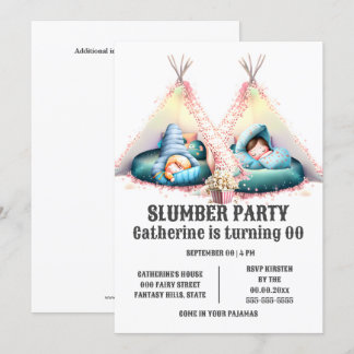 Invitación Niños durmiendo tepe glamando sueño sueño sueño su