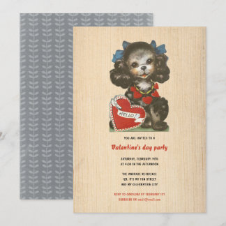 Invitación Niños El día de San Valentín Holiday Cute Perro Re
