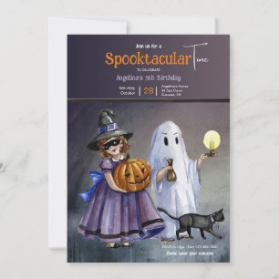 Invitación Niños en la fiesta de cumpleaños de Halloween con 