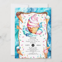 Niños encantados Cone Ice Cream Cumpleaños