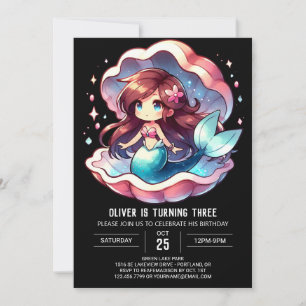 Invitación Niños encantados Cumpleaños de la Sirena