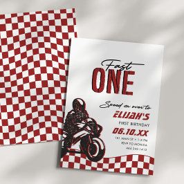 Invitación Niños Fast One 1ª Bicicleta Sucia Cumpleaños