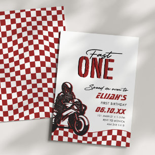 Invitación Niños Fast One 1ª Bicicleta Sucia Cumpleaños