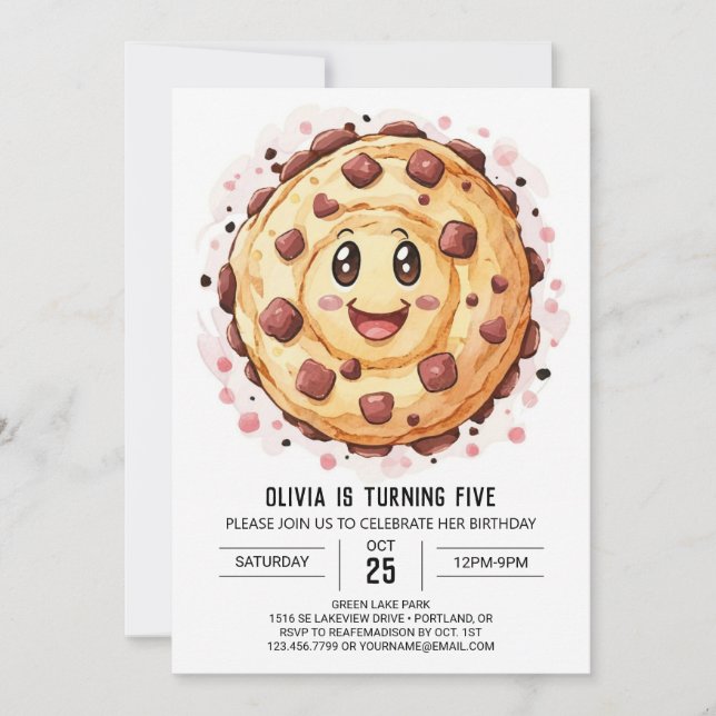 Invitación Niños Felices y emocionantes cookies Cumpleaños (Anverso)