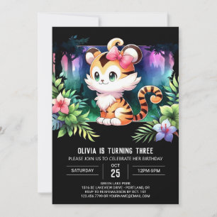 Invitación Niños Feliz cumpleaños del tigre