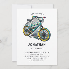 Invitación Niños Fiesta BMX en bicicleta. cumpleaños de chico