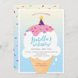 Invitación NIÑOS FIESTA DE CUMPLEAÑOS INVITAR helado retro