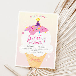 Invitación NIÑOS FIESTA DE CUMPLEAÑOS INVITAR helado retro