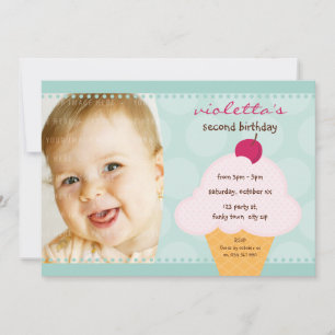 Invitación NIÑOS FIESTA DE CUMPLEAÑOS INVITAR lindo helado