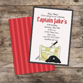 Invitación Niños Fiesta de cumpleaños Pirata Mapa caprichoso