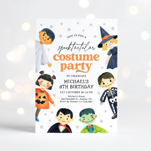 Invitación Niños Fiesta de Disfraces de Halloween Cumpleaños