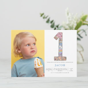 Invitación Niños Fiesta del Boho Hearts de primer cumpleaños