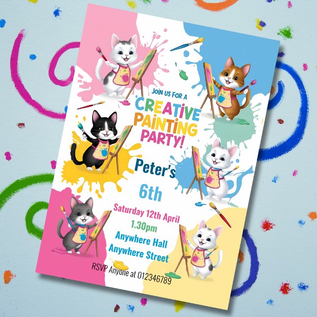 Invitación Niños fiestas de arte pintando fiestas (Subido por el creador)
