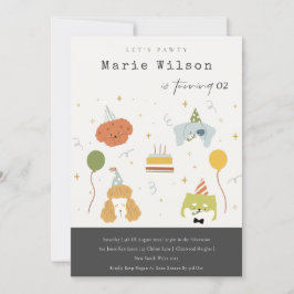 Invitación Niños Fiestas De Cachorro Perros De Cualquier Edad