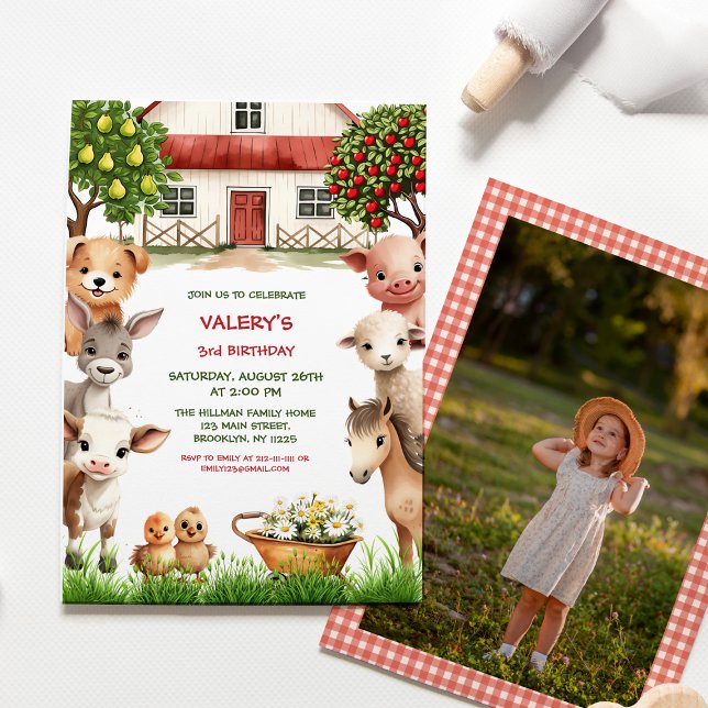 Invitación Niños Fiestas de cumpleaños cultivan animales para (Subido por el creador)