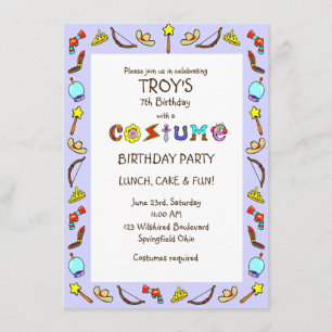 Invitación Niños Fiestas de traje de cumpleaños