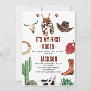 Invitación Niños Foto Mi primer novio de Rodeo Primer cumplea