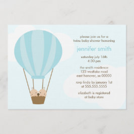 Invitación Niños gemelos en globo