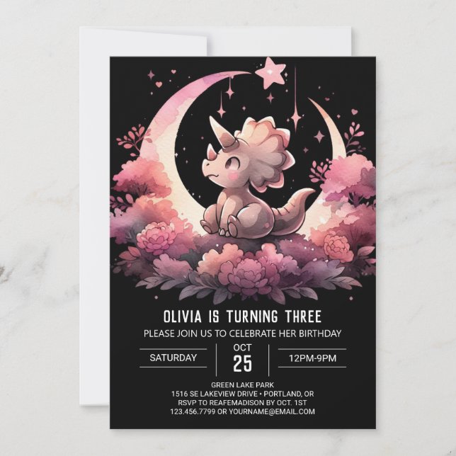 Invitación Niños geniales Triceratops Cumpleaños (Anverso)