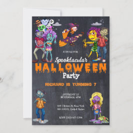 Invitación Niños guapos disfraces de Halloween Cumpleaños