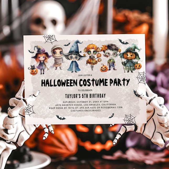Invitación Niños Halloween Disfraces Divertidos Cumpleaños (Subido por el creador)