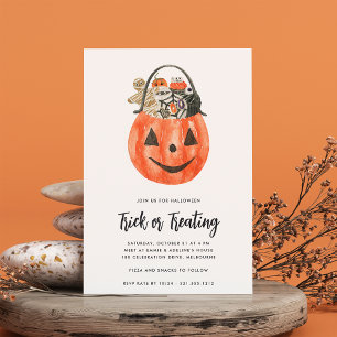 Invitación Niños Halloween Trick o Fiesta de tratamiento