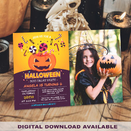 Invitación Niños Jack-O-lantern Foto fiesta de cumpleaños de 