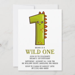 Invitación niños jungla animal salvaje un primer cumpleaños