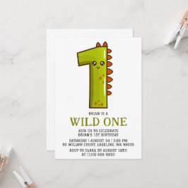 Invitación niños jungla animal salvaje un primer cumpleaños