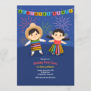 Invitación Niños latinoamericanos Fiesta de Cumpleaños
