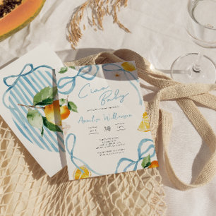 Invitación Niños Limón Ciao Baby Baby Shower Italiano