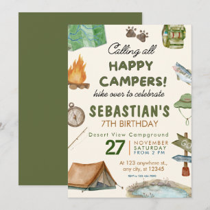 Invitación Niños modernos de la fiesta de cumpleaños de campi