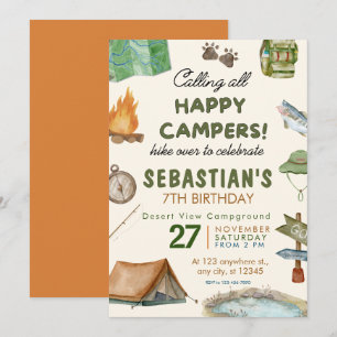 Invitación Niños modernos de la fiesta de cumpleaños de campi