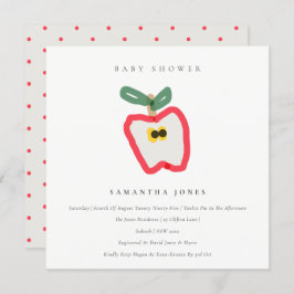 Invitación Niños modernos sacan Baby Shower de fruta de Apple