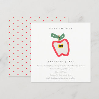Invitación Niños modernos sacan Baby Shower de fruta de Apple