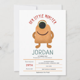Invitación Niños Monstruos Cute Niños Cuarto Cumpleaños