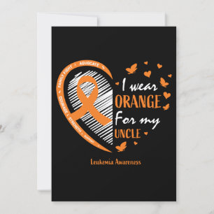 Invitación Niños Mujeres Llevo Naranja Por Mi Tío Leucemia