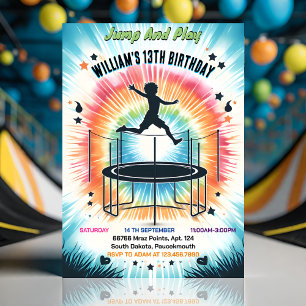 Invitación niños niños chic trampoline Park 13 cumpleaños