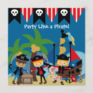 Invitación Niños piratas invitan al cumpleaños