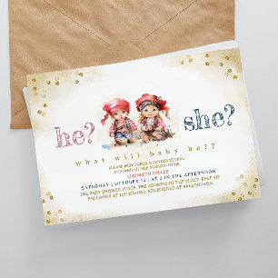 Invitación Niños piratas que él o ella revelan Baby Shower